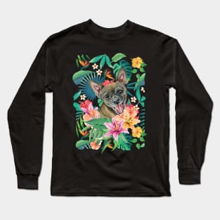 Tropical Short Haired Black Sable Fawn Chihuahua Long Sleeve T-Shirt